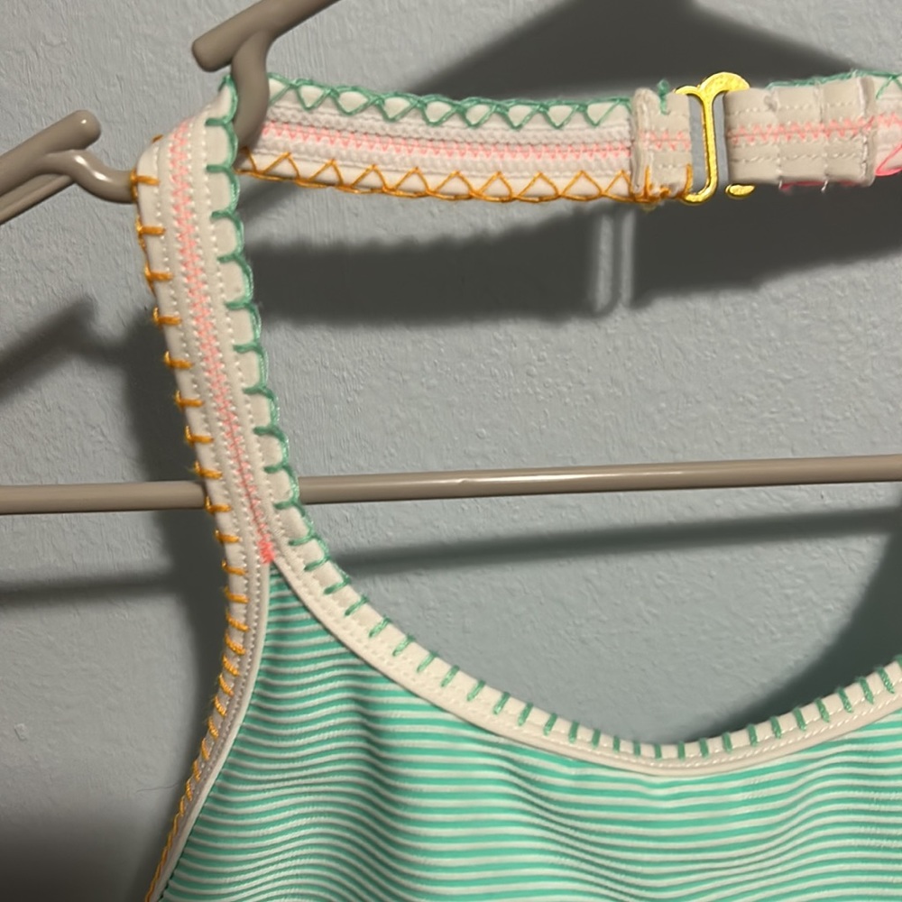 SO Teal Halter Swim Suit Too, Size Juniors Large - Picture 3 of 8